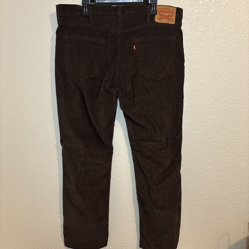 Levi's 511 Slim Fit Men's Corduroy Jeans 40x30 Brown Zip Fly Casual Straight Sli - Picture 14 of 16